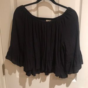 Black ladies off the shoulder Bo ho top, size S